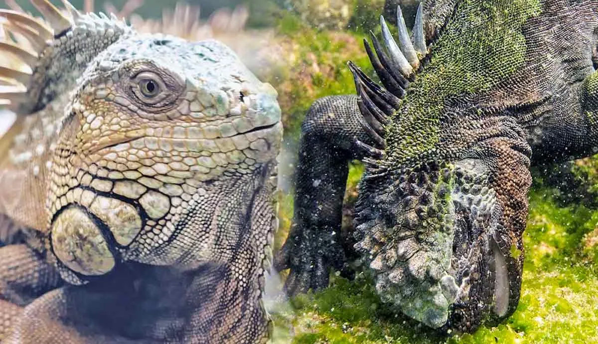 what do marine iguanas eat