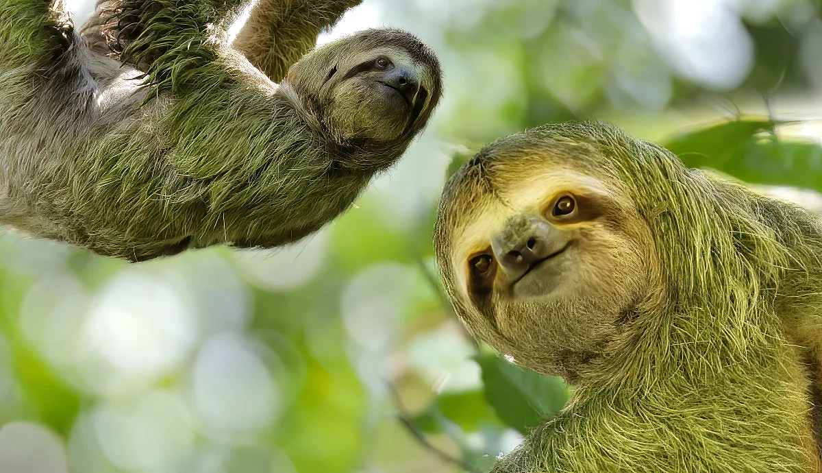 why sloths turn green in the rain
